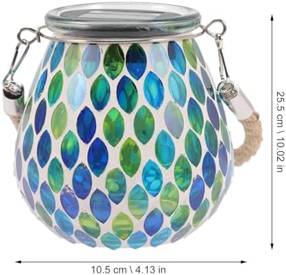 Waterproof Blue Mosaic Solar Jar Light Outdoor Lantern Solar Garden Lamp for Patio and Yard Decorative Jar - Image 2
