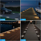 VOLISUN Solar Driveway Lights Dock Deck Lights 16 Pack,2 Colors in 1 Led IP67 Waterproof Outdoor Warning Step Lights for Driveway Sidewalk Pathway (White/Warm White) - Image 6