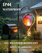 Hot Air Balloon Solar Lantern, Rainbow Glass Solar Light, Garden Decor - Image 4