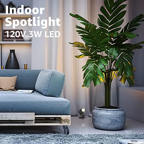 SUNVIE 2 Pack Plug-in Spot Lights Indoor, 120V Warm White LED Uplights - Image 2