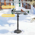 Classic Copper Bird Bath for Outdoors 22 Inch, Weather-Resistant Bird Feeders Decor for Garden, Patio​ or Yard - Image 4