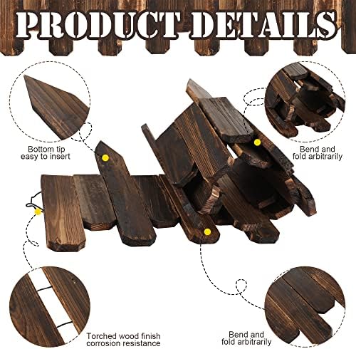 Bucherry 12 Pcs Wood Garden Edging Border No Digging Landscape Edging - Image 3