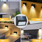 Bright Solar Fence Lights, 12 Pack Outdoor Step Lights, IP65 Waterproof, 3000K Warm-White, Dusk to Dawn Outdoor Lighting with 6 LED for Wall, Garage, Patio, Exterior, Porch - Image 3
