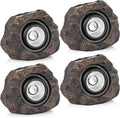 Solar Rock Lights Outdoor – 4 Pack Waterproof LED Landscape Garden Spotlights, Realistic Stone Design, Wireless Solar Powered Pathway Lights for Yard, Walkway, Patio & Lawn Decoration (Auto On/Off) by VISFLAIR