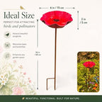 Handmade Metal Flower Garden Stake with Bee Bath & Bird Water Bowl, Weather-Resistant Butterfly Pollinator Watering Station, Decorative Outdoor Yard Art, Garden Decor Gift (4PCS（C）) - Image 4