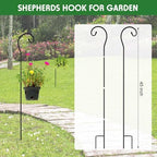 Hicarer 12 Pcs Shepherds Hooks for Outdoor 45 Inch 1/3 Bird Feeder Pole Rust Resistant Steel Shepard Hooks for Wedding Garden Bird Feeders Hanging Lanterns Solar Outdoor Lights - Image 2