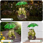 Solar Garden Statues Decor Frogs Couple with LED Lights and Umbrella, Outdoor Frog Garden Statue for Patio, Balcony, Housewarming, Yard Frog Gifts for Women - Image 6