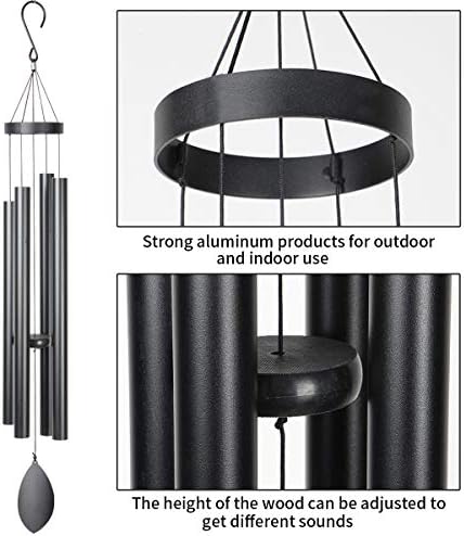 Large Wind Chimes Outside Deep Tone,44" Memorial Wind Chimes Outdoor with 4 Heavy Tubes Soothing Melody Sympathy Gift for Mom Patio Hanging Decor - Image 3