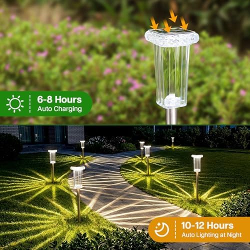 10 Color Solar Lights Outdoor Waterproof LED Pathway Lights 8 Pack - Image 4