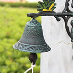 Cast Iron Dinner Bell, Rustic Decorative Bell Vintage Shaking Bell Hand Bell Heavy Duty Metal Bell, Antique Style Farmhouse Wall Mounted Decoration for Outside The House - Image 5