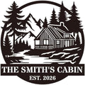 Personalized Cabin Metal Sign, Custom Family Name Rustic Wall Art for Cabin, Custom Campsite Wall Decor, Mountain Trail Art, Family Camper Sign, Rustic Cabin & Lodge Decor for Dock, Deck, Entryway by OWFCBEI