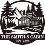 Personalized Cabin Metal Sign, Custom Family Name Rustic Wall Art for Cabin, Custom Campsite Wall Decor, Mountain Trail Art, Family Camper Sign, Rustic Cabin & Lodge Decor for Dock, Deck, Entryway by OWFCBEI