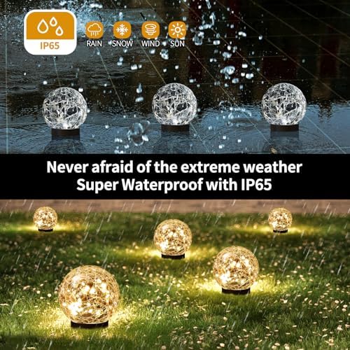 JKIMK Solar Globe Lights Outdoor Waterproof-Solar Balls for Garden - Image 3