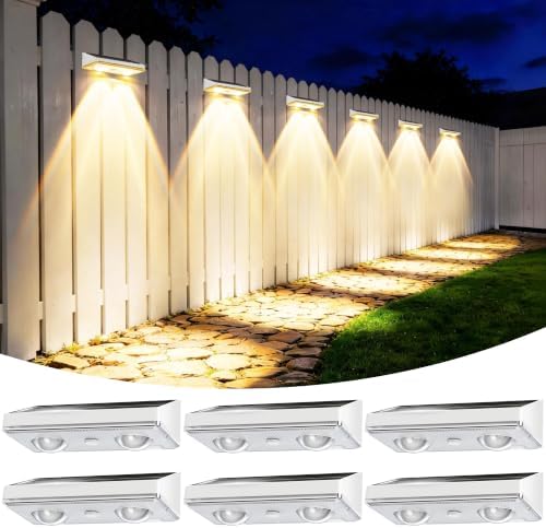 Solar Fence Lights Outdoor, 6 Pack Fence Lights Solar Powered by Unknown