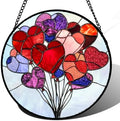 CHATYOUNG Stained Glass Window Hanging Heart-Shaped Balloon 9.8" - Mother's Valentine's Day Suncatcher Door Garden Home Decor Birthday for Woman Mom Nana Spouse Girlfriend Men by CHATYOUNG