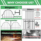 Blingluck Decorative Garden Fence, 17in(H) x 10.8ft(L), with Ground Stake - Image 4