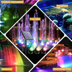 RGB Solar Pond Lights LED Underwater, 13 Lighting Modes Submersible Pond Lights, Smart Auto ON/Off Color Changing Landscape Spotlights with IP68 Waterproof for Outdoor Ponds Garden Patio Decor - Image 4