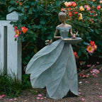 DiliComing Large Garden Fairy Statue Bird Feeder & Bird Bath - 23-Inch Resin Outdoor Yard Decor Angel Statue, Decorative Girl Sculpture for Garden, Lawn, Patio - Image 2