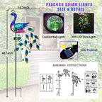 DREAMSOUL Peacock Solar Lights Outdoor, Waterproof Decorative Stake - Image 6