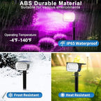 Tadyreal Solar Color Changing Spot Lights Outdoor Waterproof Colored RGB Solar Powered Landscape Lights for Yard 7 Lighting Modes Multicolor Solar Spotlights for Pathway Garden Outside (10 Pack) - Image 4