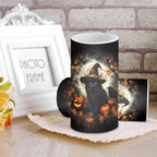 Halloween Set of 2 Flameless Candles Bulk Battery Operated Candles with Timer Remote, Black Cat Pumpkin Print LED Pillar Lights for Trick or Treat Party Decorations - Image 3