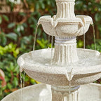 Glitzhome Water Fountain Outdoor Floor-Stand Fountains with LED Light & Pump, Oversized 3 Tier Terrazzo Waterfalls Patio Fountain and Waterfalls Outdoor Yard Fountains for Lawn Garden Backyard Deck - Image 6