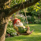 TERESA'S COLLECTIONS Green Garden Gnomes Statues for Garden Decor 8" - Image 3