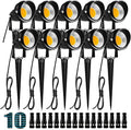 ZUCKEO 10W Low Voltage Landscape Lights LED Landscape Lighting with Connectors 12V Waterproof Outdoor Landscape Spotlights Floor Yard Lawn Best Garden Lights 1000LM Warm White (10Pack with Connector) by ZUCKEO