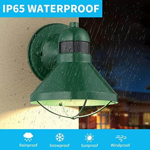 LONEDRUID Dusk to Dawn Motion Sensor LED Outdoor Wall Light Fixture Green - Image 4