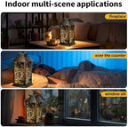 Solar Lanterns Outdoor Waterproof Hanging Vintage Led Fairy Lights Lantern, Upgraded Solar and AAA Battery Powered, for Outside Yard and Indoor Tables, Window Sill, 2 Pack - Image 5