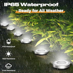 vighep Solar Ground Lights,18 Pack Flat Solar Lights Outdoor Waterproof, Bright LED Solar Disc Lights, 6000K Cool White Landscape Lighting for Outside Yard Garden Pathway Driveway Lawn - Image 5