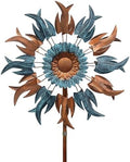 Wind Spinners Outdoor, 84" Large Metal Kinetic Wind Sculptures for Garden, Classic Yard Art with 2 Piece Welcome Flag Decoration by AAnleolife
