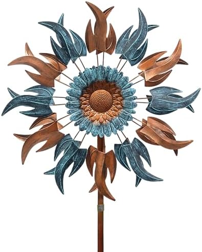 Wind Spinners Outdoor, 84" Large Metal Kinetic Wind Sculptures for Garden, Classic Yard Art with 2 Piece Welcome Flag Decoration by AAnleolife