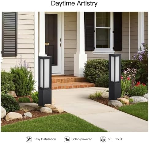 MVBT 31.5" Solar Pathway Lights Outdoor, Dusk to Dawn Landscape Path Lights - Image 5