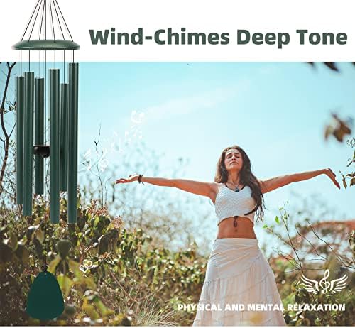 FSVGYY Wind-Chimes-Outdoor-Deep-Tone, Large Soothing Melodic Tones Windchimes, Wind Chimes for Outside, Memorial Wind Chime Best Gift for Mom Women Grandma Neighbors(32" Forest Green Coated Aluminum) - Image 3