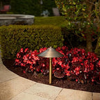 VOLT Max Spread 12V Brass Mini Path Light (15" Tall, 9" Shade), Bronze - Image 6