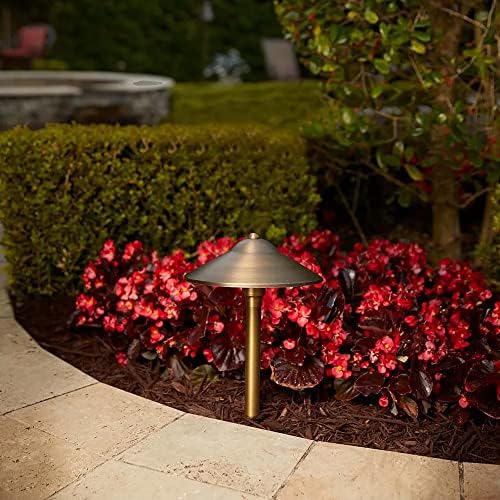 VOLT Max Spread 12V Brass Mini Path Light (15" Tall, 9" Shade), Bronze - Image 6