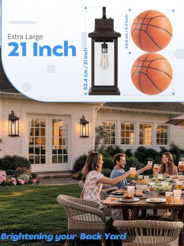 Extra Large 21 Inch Dusk to Dawn Outdoor Light Fixtures Bronze - Image 4