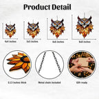 Autumn Leaves Owl Acrylic Suncatcher - Image 2