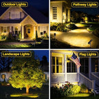 ROSHWEY Solar Spot Lights Outdoor Spotlight 18 LED Waterproof Landscape Spotlight for Garden Lawn Backyard Patio Porch Wall Deck Garage (WarmWhite- 2 Pack) - Image 3