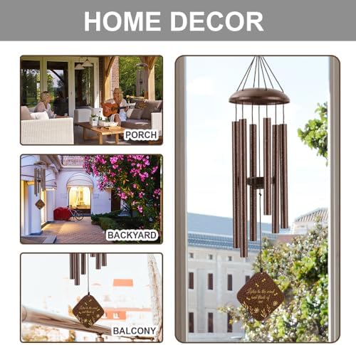 Memorial Sympathy Wind Chimes for Outside Clearance, Dragonfly Wind Chimes for Loss of Loved One Mother Father for Bereavement/Condolence/Funerary Gift Idea,32'' Bronze - Image 5