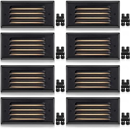 SUNVIE 8-Pack Low Voltage Step Lights 5W 6in Outdoor Black Cast-Aluminum by SUNVIE