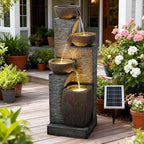 Water Fountain 4 Tiers Outdoor Stone Texture Garden Fountains by KAISOKUFOUNTAIN