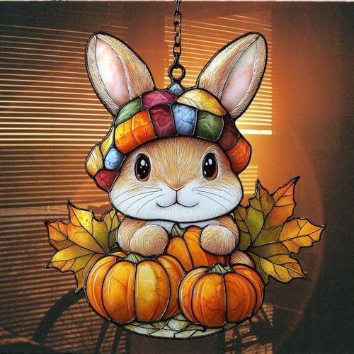 Cute Little Bunny Autumn Acrylic Suncatcher - Image 7
