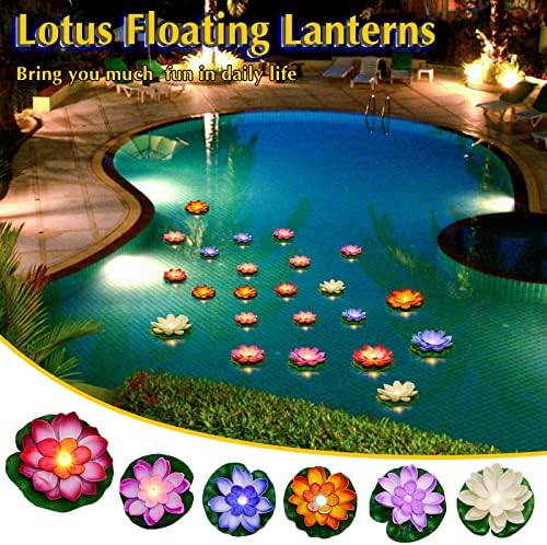Liliful LED Floating Lotus Lantern,Diwali Pool Pond Decor,Color,3.94, 5.91" - Image 5