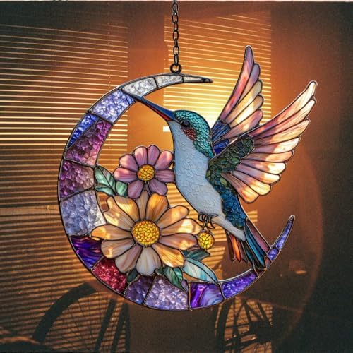 Floral Hummingbird Acrylic Suncatcher - Image 7