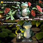 YODY Solar Garden Statues Outdoor Decor Frog with Lantern - Image 3