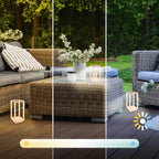 BRILONER - LED Table Lamp Wireless IP44 with Touch, Dimmable, CCT, Battery & Light Source Interchangeable, LED Lantern, Table Lamp, Battery Lamp, Patio, Outdoor Lamp, 10 x 10 x 22 cm, Beige - Image 6