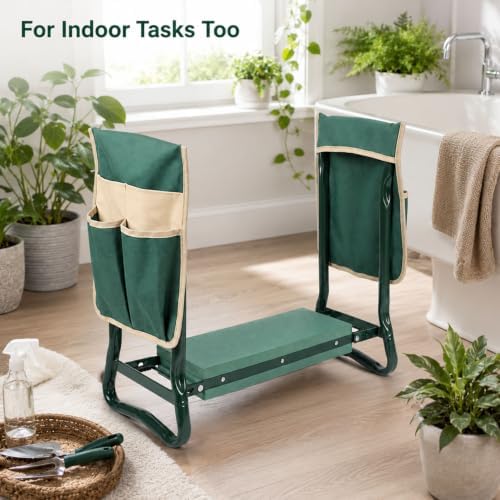 Garden Kneeler and Seat with Tool Pouches, Foldable, EVA Foam Pad - Image 7