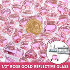 GasSaf 1/2 Inch Rose Gold Fire Glass Reflective Tempered Fireglass, 20 lb - Image 2